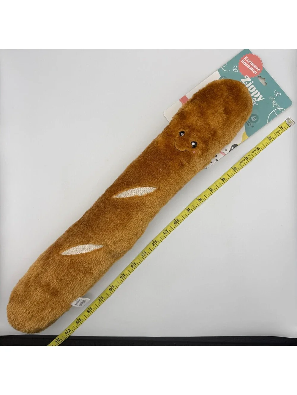 ZippyPaws Jigglerz Baguette Plush Squeaky Dog Toy Brown Bread ZP1122 Cute NWT